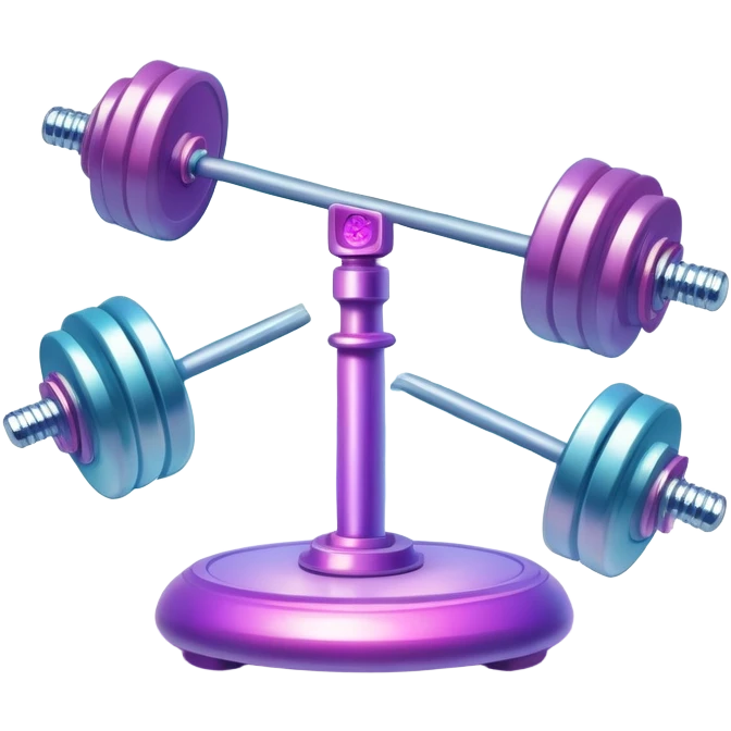 Mystical gym equipment with enchanted dumbbells, magical weight plates, and ethereal one-hour timer surrounded by energy aura and sparkles emoji