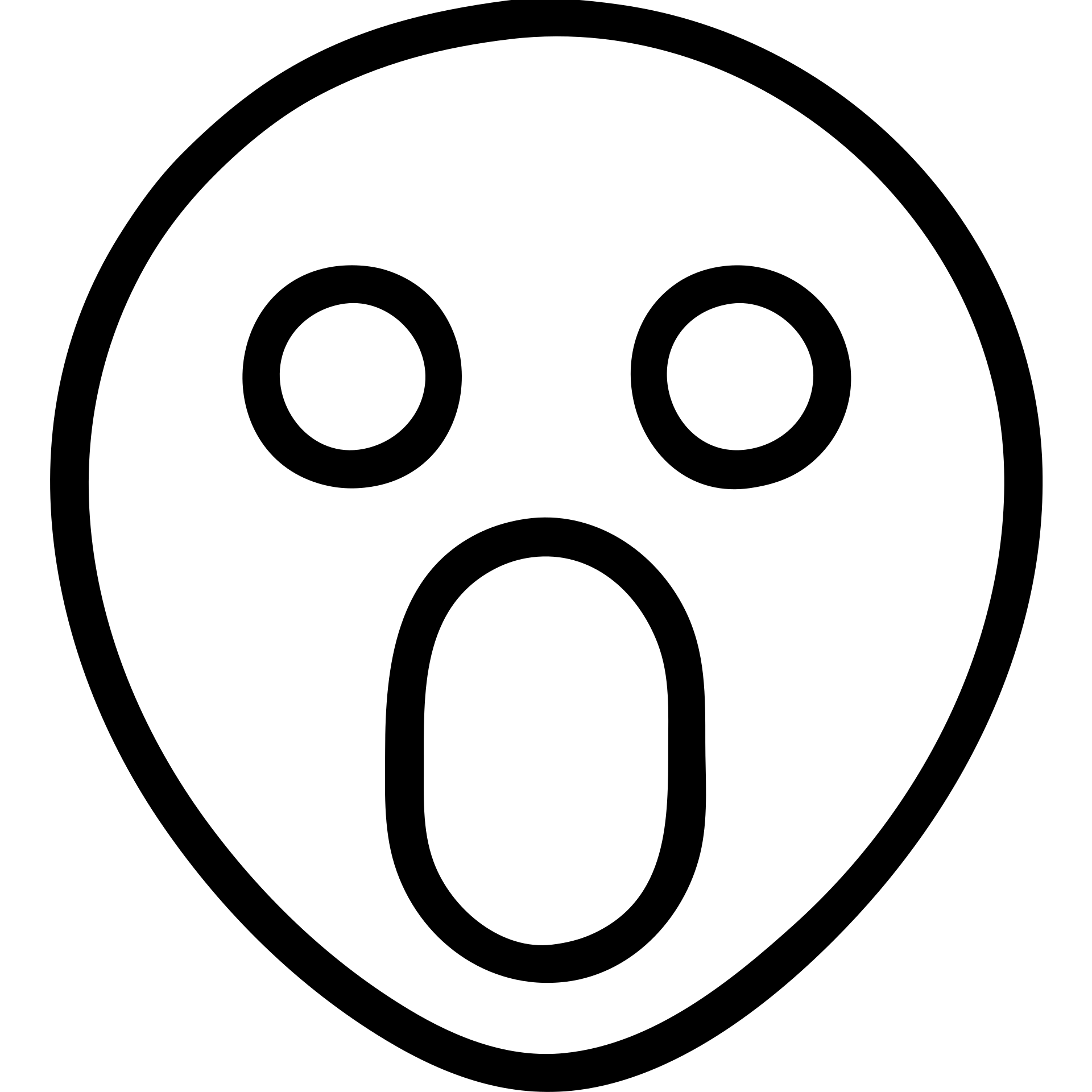 outlined screaming face icon emoji