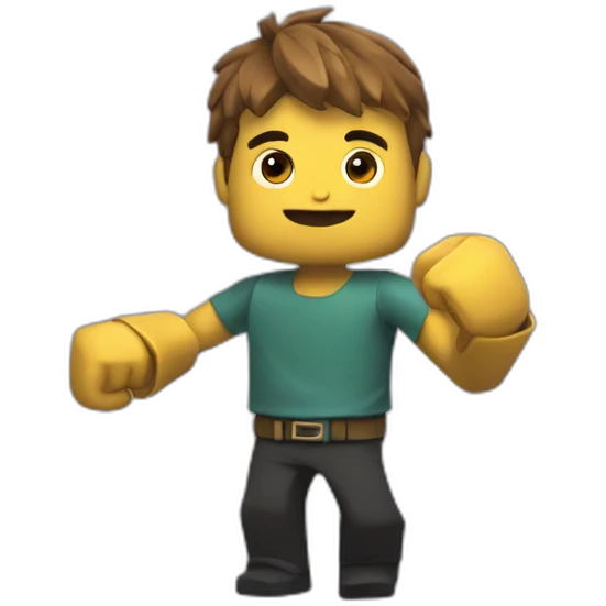 Mini Roblox noob in hand emoji