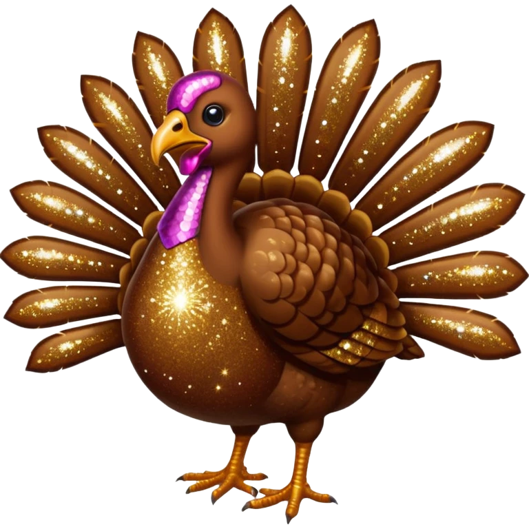 Brown glitter turkey emoji