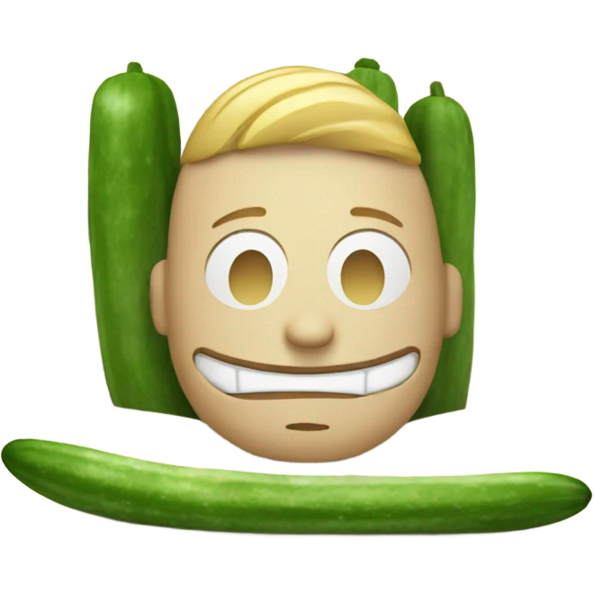 Smiley relaxing with cucumbers emoji