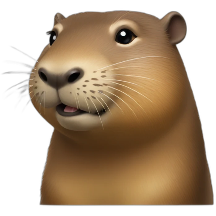 Une loutre sur un capybara emoji