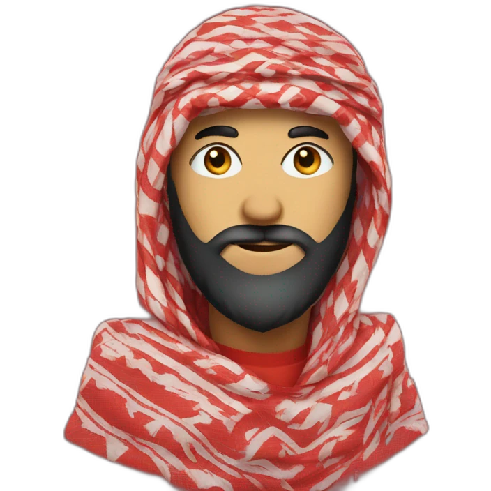 red Keffiyeh with a beard emoji