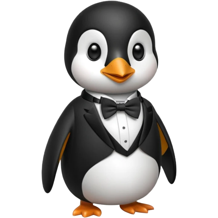 penguin wearing a bow emoji