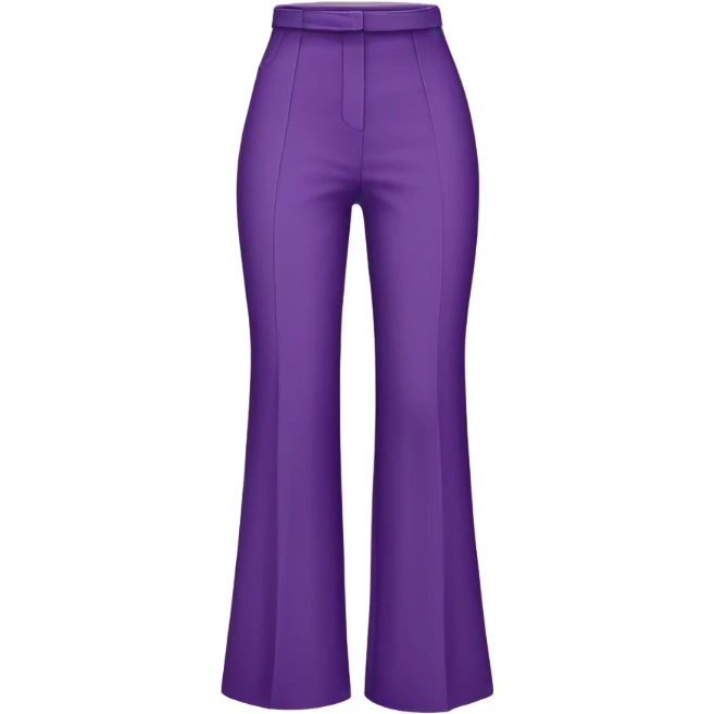 Realistic isolated pair of high waist long wide leg dressy casual pants in purple emoji