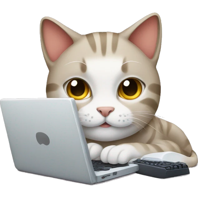Cat typing emoji