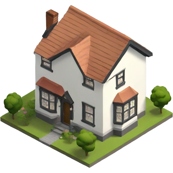 isometric small english house emoji