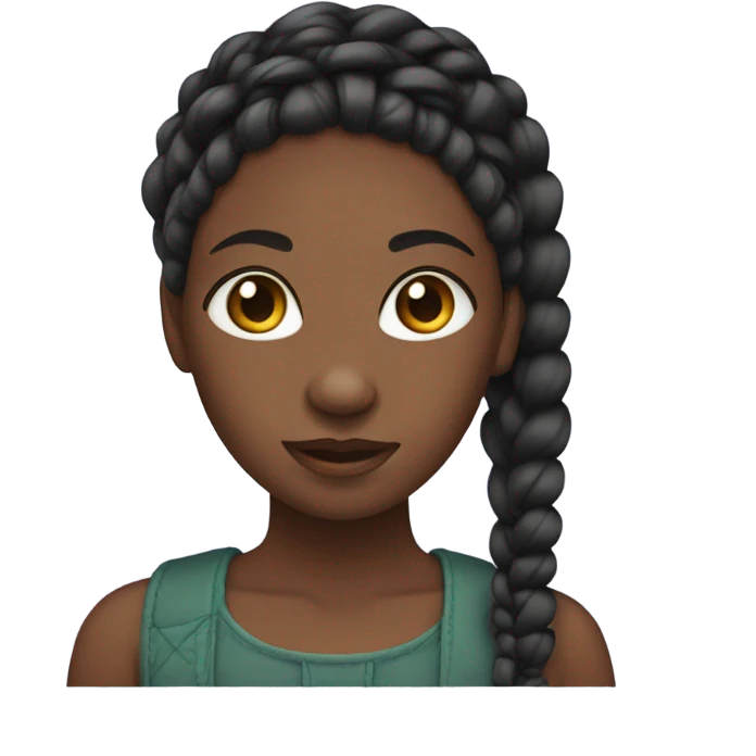 black girl with knotless braids  emoji