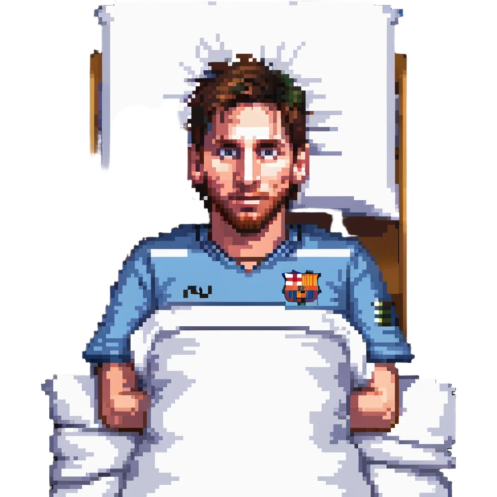 Lionel Messi waking up in bed emoji