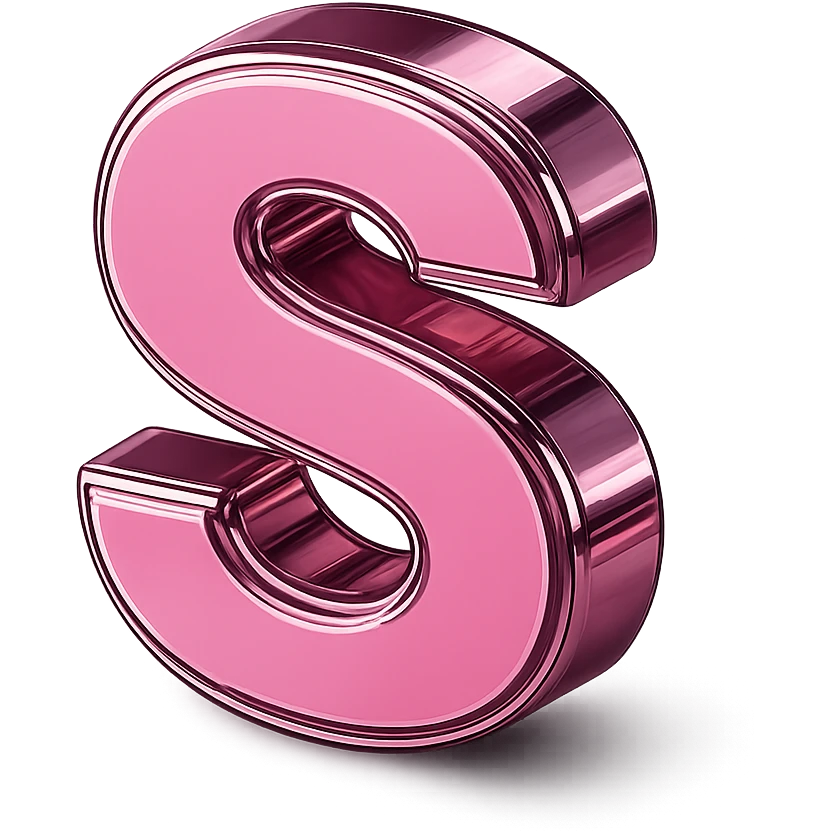 pink sticker, chrome style, metallic shine emoji