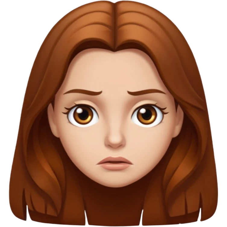 Eyes rolling Tammy with long brown hair. She is rolling her brown eyes because she is annoyed.  emoji
