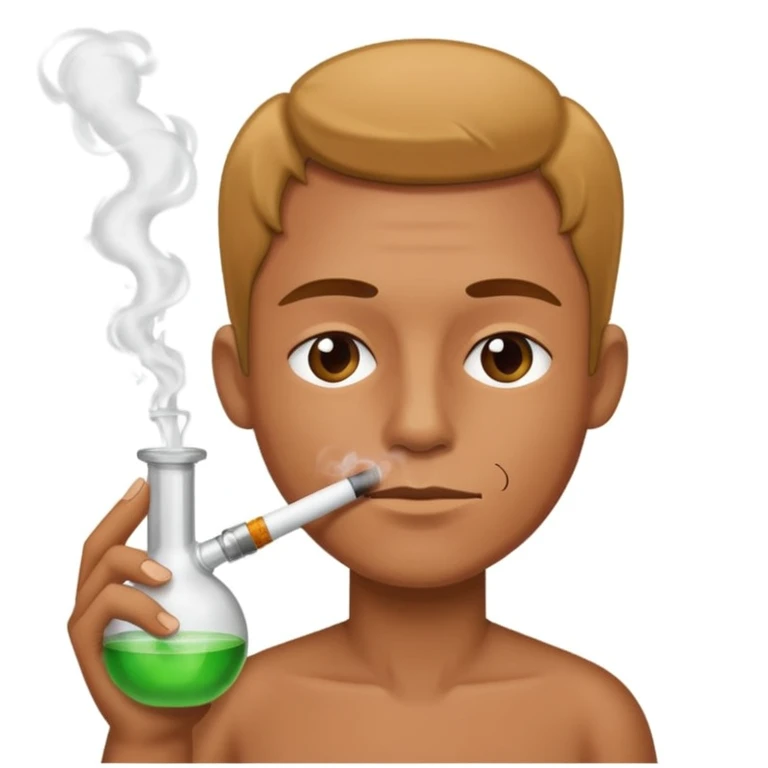 Smoking a bong emoji