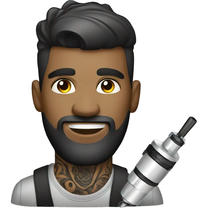 male tattoo artist with tattoo machine emoji