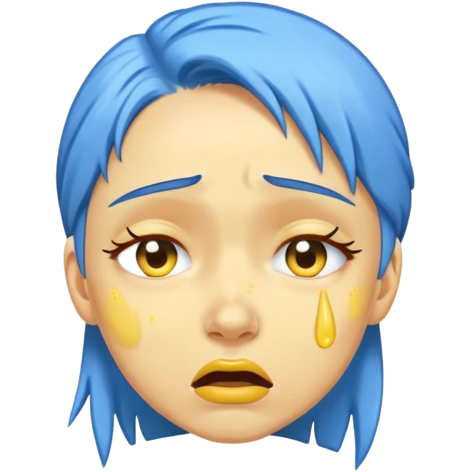 Simpsons lady crying with blue hair yellow skin  emoji