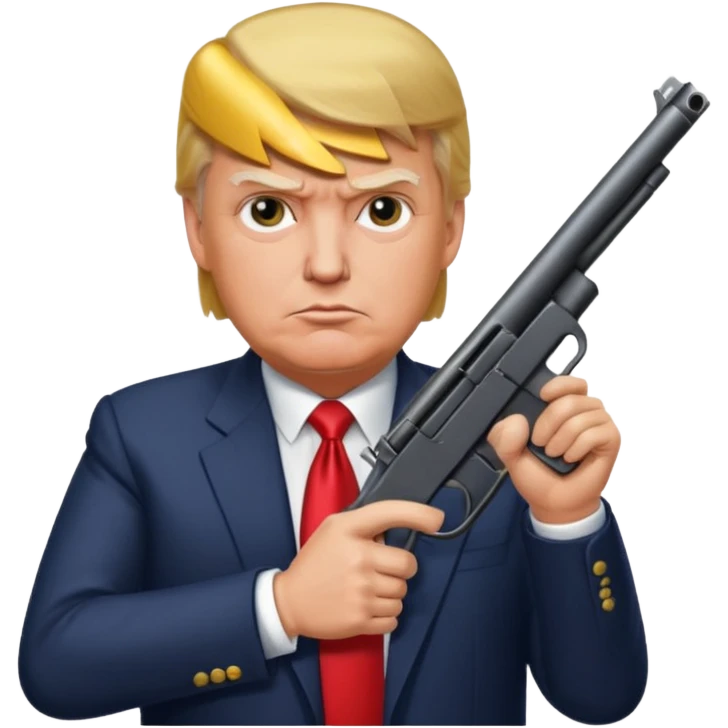 Donald trump with a gun emoji