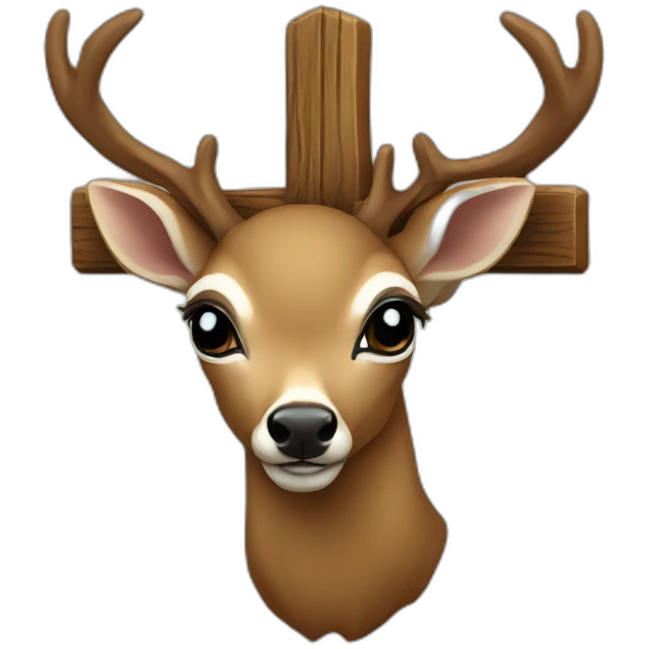 christian deer crucifix emoji