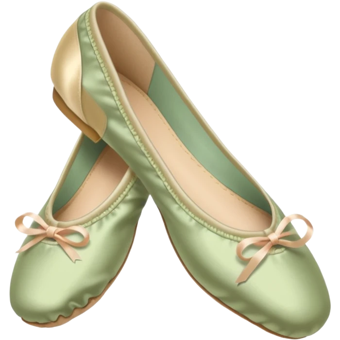Pale Khaki satin ballet shoes emoji