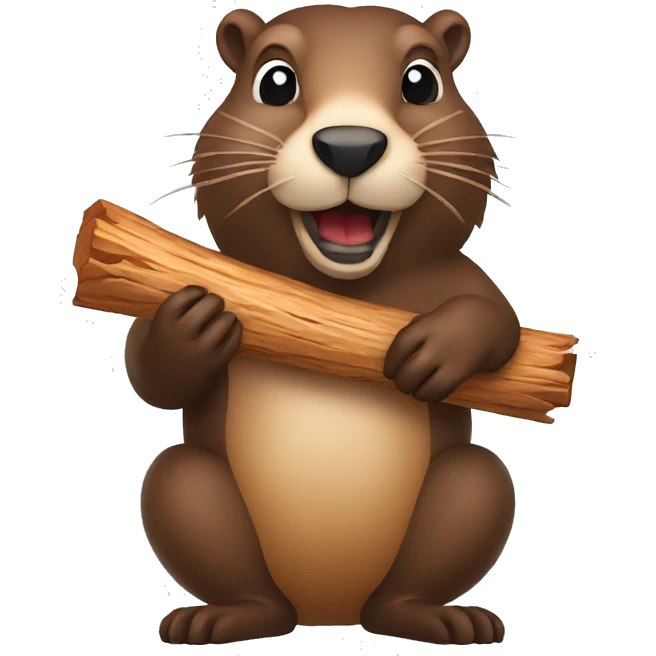 Beaver eating wood emoji