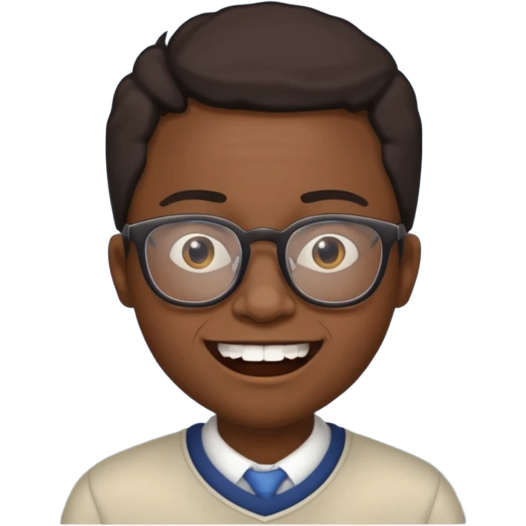crooked teeth black emoji with glasses on  emoji