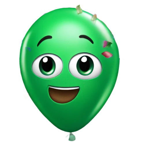 A green balloon popping emoji