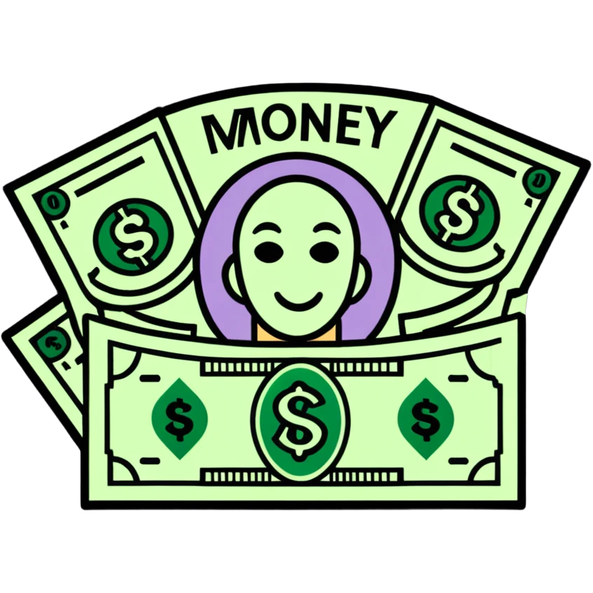 Money with heart symbols emoji