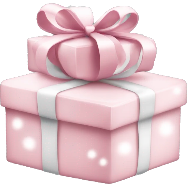 Light pink Christmas gifts under a white Christmas tree  emoji