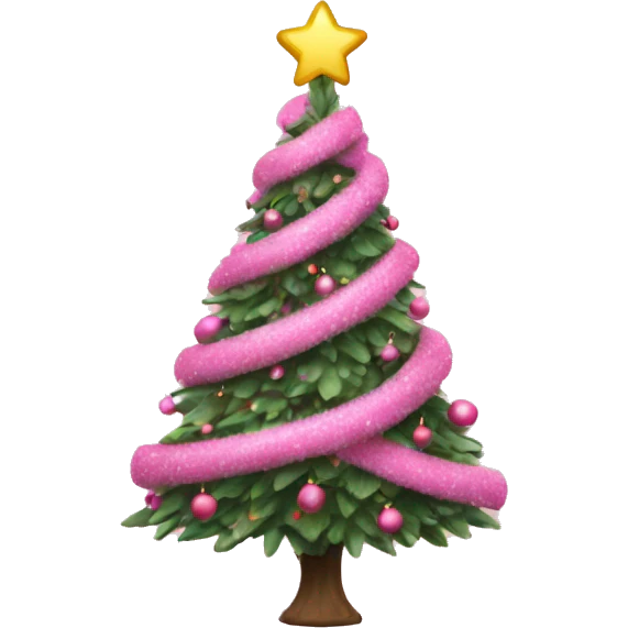 Pink Christmas tree emoji