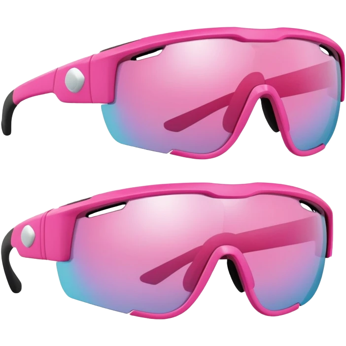 chunky pink sport sunglasses with protective visor lens, substantial build emoji