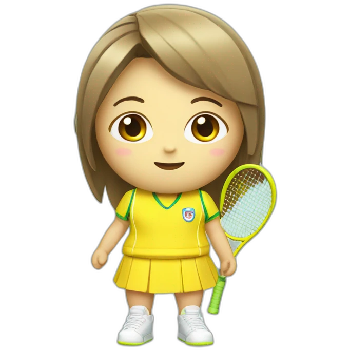 kawaii cute banana in tennis uniform emoji