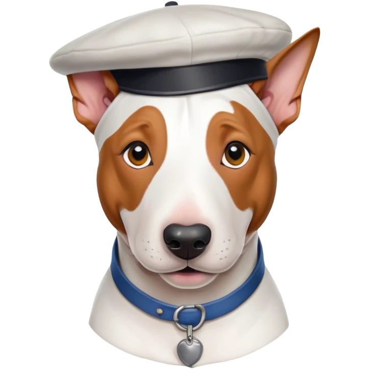 English Bull Terrier with painter beret emoji