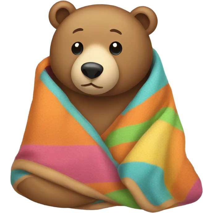 bear cozy in blanket emoji