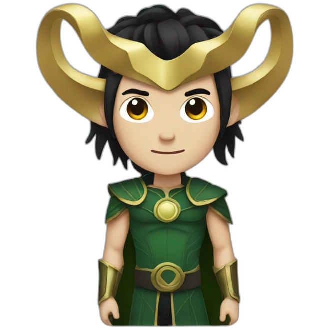 Loki with black hair and horns emoji