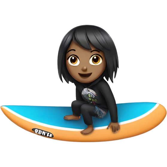 Emo girl on a surfboard  emoji