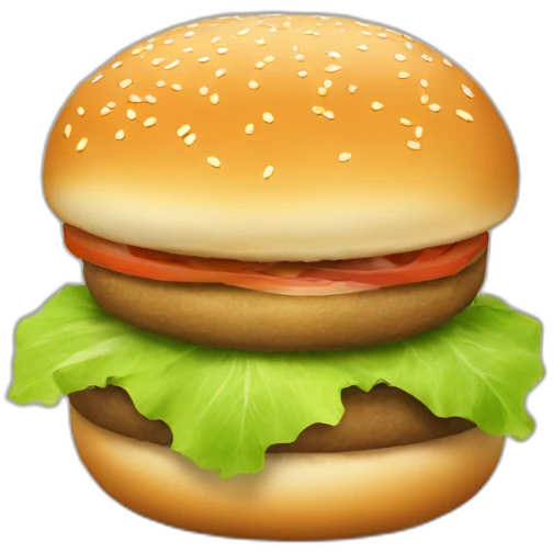 a burger bun with lettuce instead of buns emoji