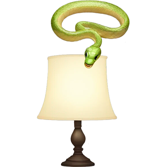 Snake with a lampshade over his head emoji
