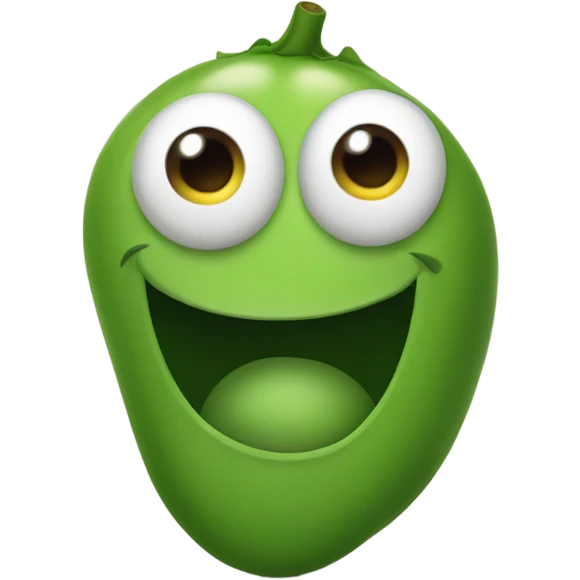 Cute pea laughing emoji