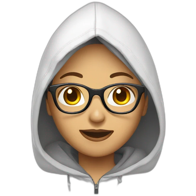White Filipina hoodie with glasses happy emoji