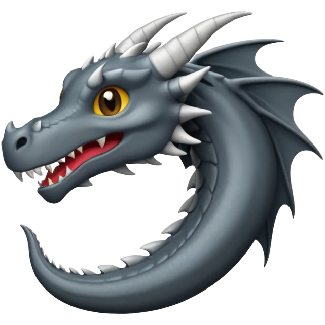 iOS style emoji, minimal dragon fang, dark fantasy object emoji