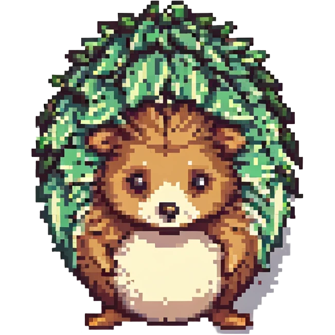 pixel art hedgehog, side view, retro game style emoji