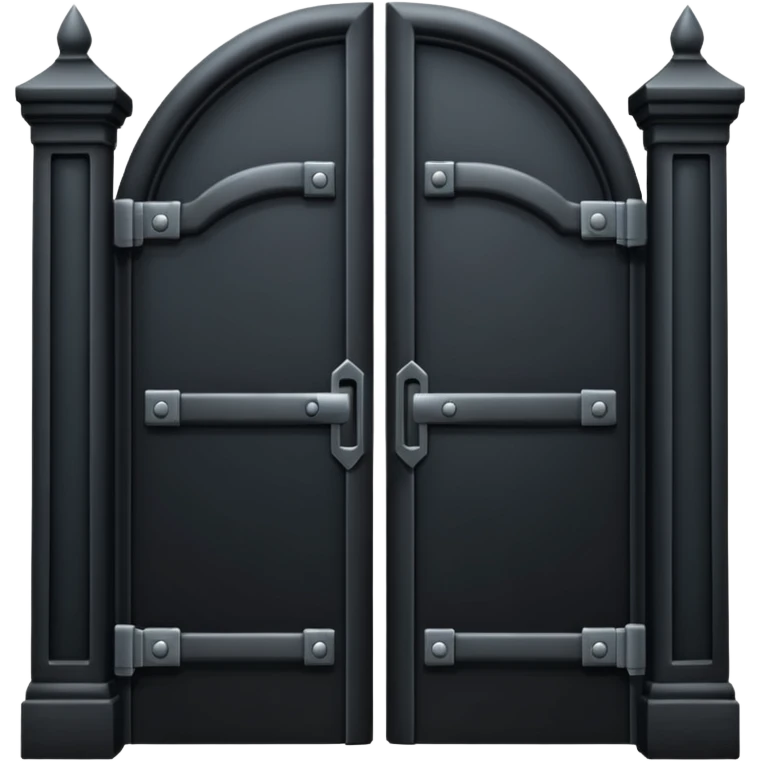 iOS emoji, minimal dark gate, sealed door, flat design emoji
