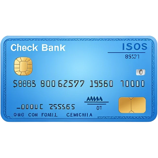 Blue bank check emoji