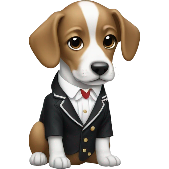 Puppy wearing thom browne emoji