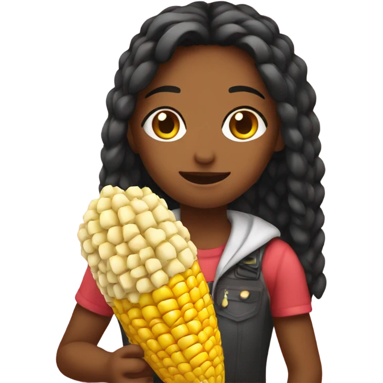 Girl holding elote emoji