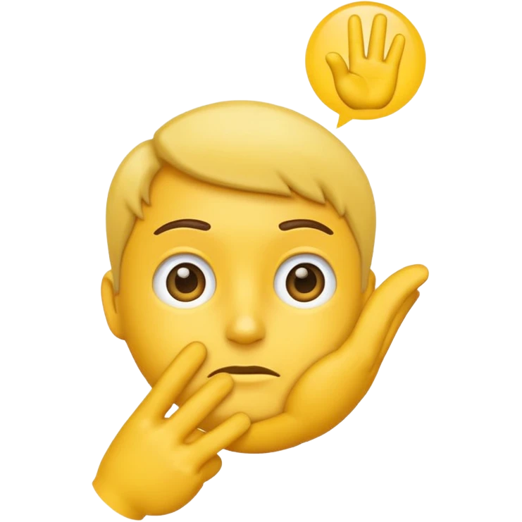 Emoji with hand and he ´s thinking emoji