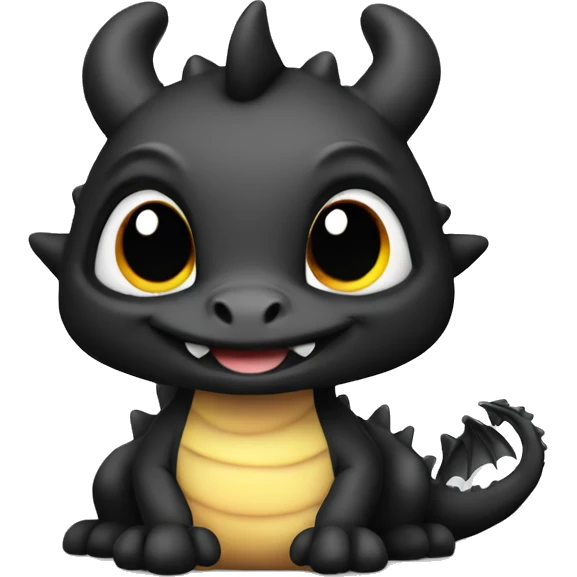 cute dragon in black emoji