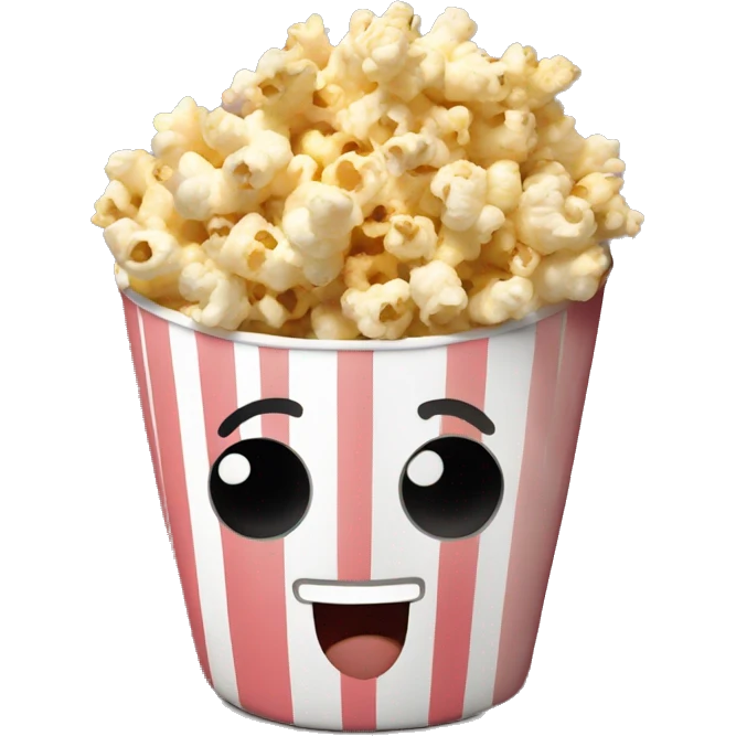 Popcorn in a striped cup with a TV emoji