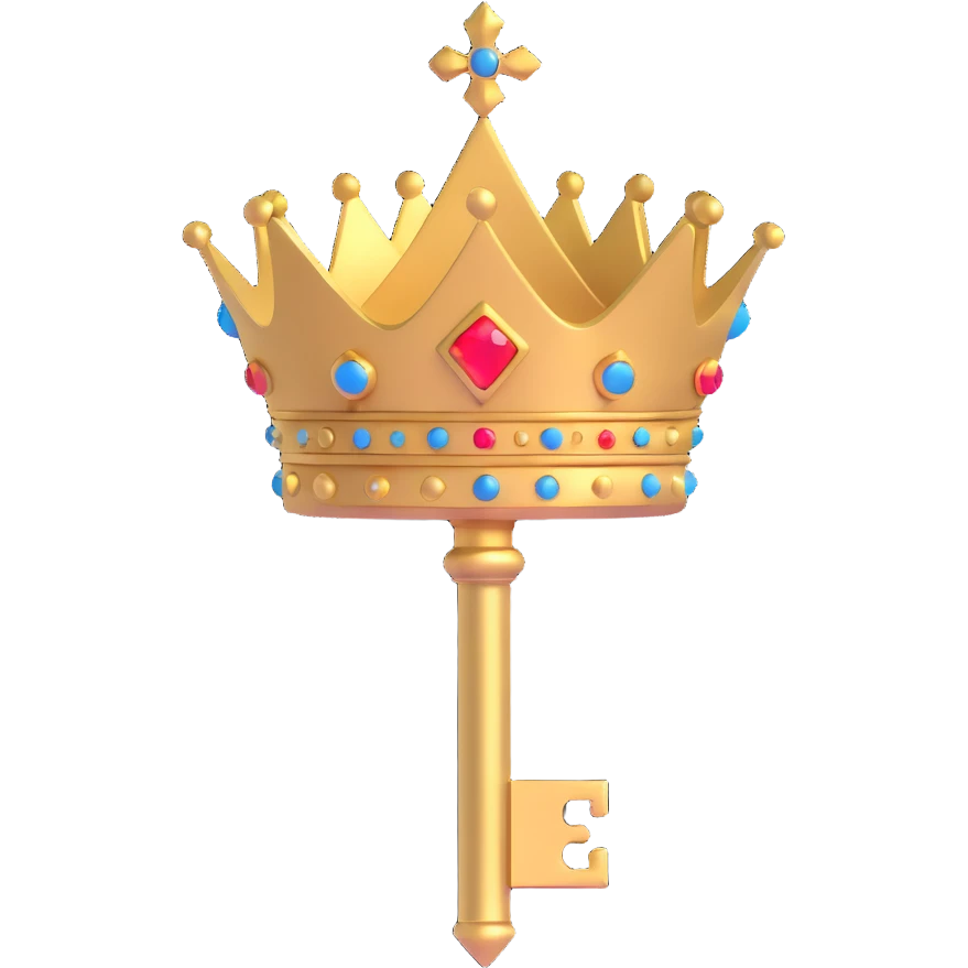 abstract crown-key hybrid with gold accents, modern and premium emoji