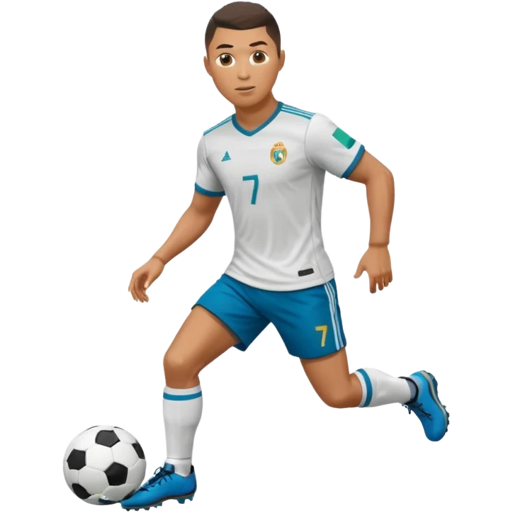 Ronaldo dribbling with a football emoji