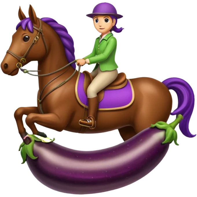 horse riding a eggplant  emoji