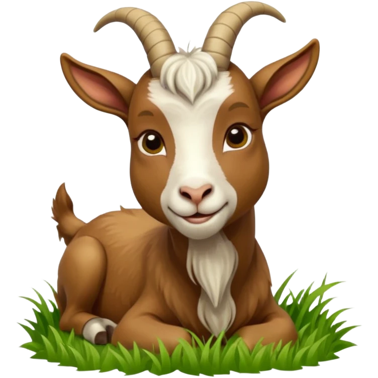 goat in the process of eating grass emoji